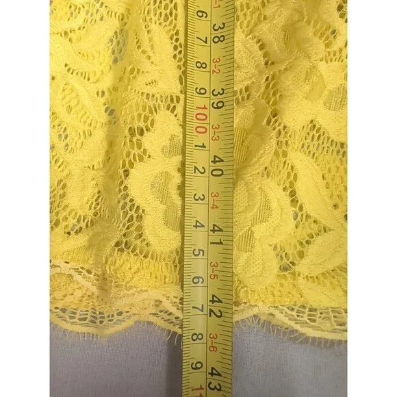 Nordstrom Yellow Floral Lace Midi Dress Short Sleeve Occasion Size XSmall - Picture 11 of 13